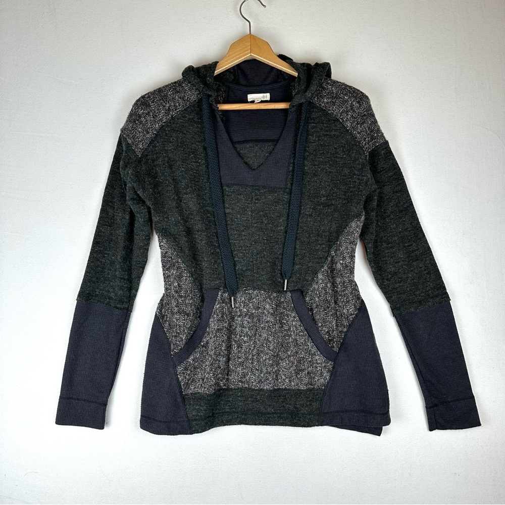 Artisan Crafted Democracy Mixed Media Hooded Pullover Sweater‎